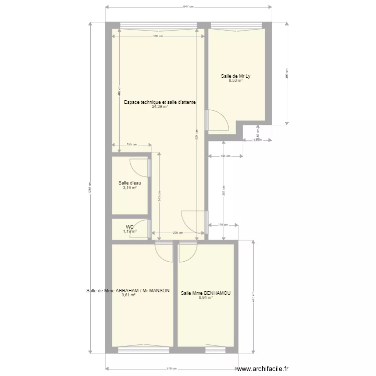 cabinet. Plan de cabinet. Plan de