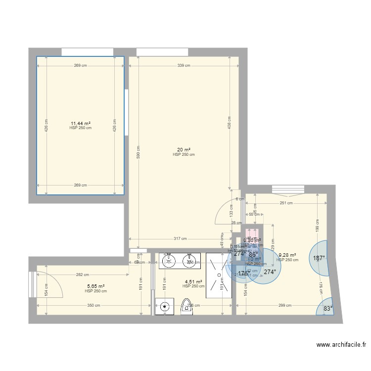 VANNEAU V1. Plan de 8 pièces et 51 m2