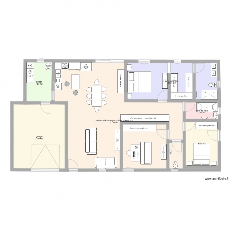 plan 2. Plan de 6 pièces et 138 m2