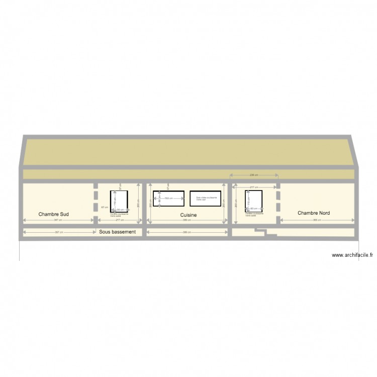 Facade cuisine. Plan de 0 pièce et 0 m2