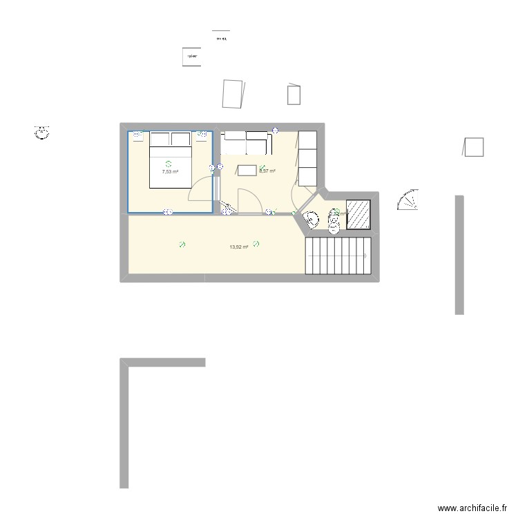 c/Gloria bajo izq.DEFINITIVO. Plan de 4 pièces et 32 m2