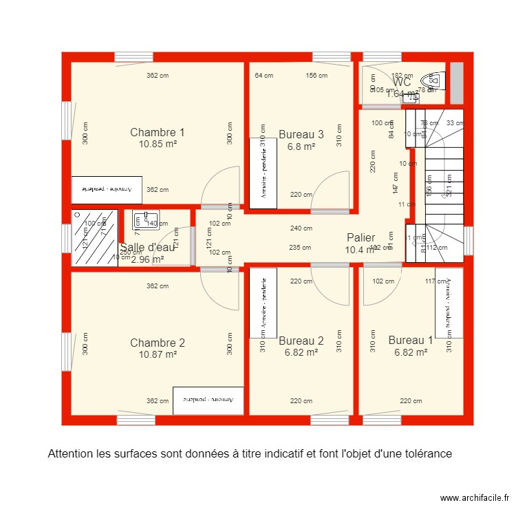 BI 5991 étage 1 côté. Plan de 0 pièce et 0 m2