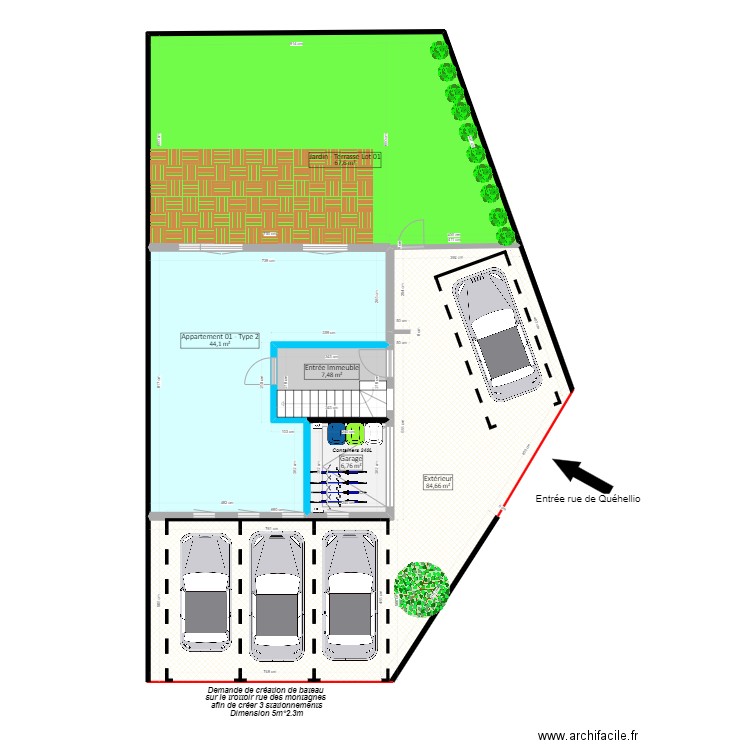 SIR-QUEHELLIO-Plan Masse V1. Plan de 5 pièces et 211 m2