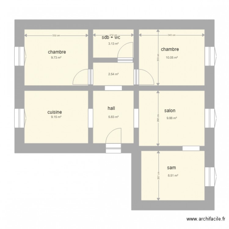 rannela. Plan de 0 pièce et 0 m2