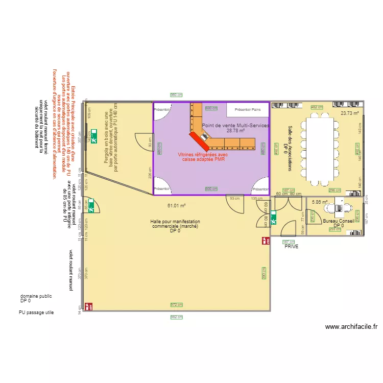 2 POINT DE VENTE MULTI SERVICES APRES TRAVAUX. Plan de 