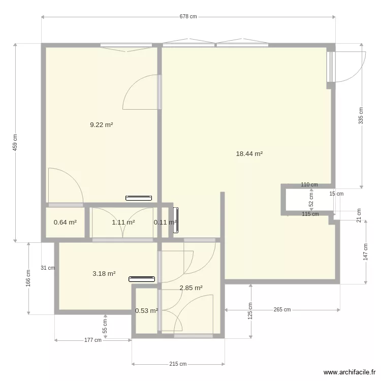 Pegurier Appart 2 . Plan de 