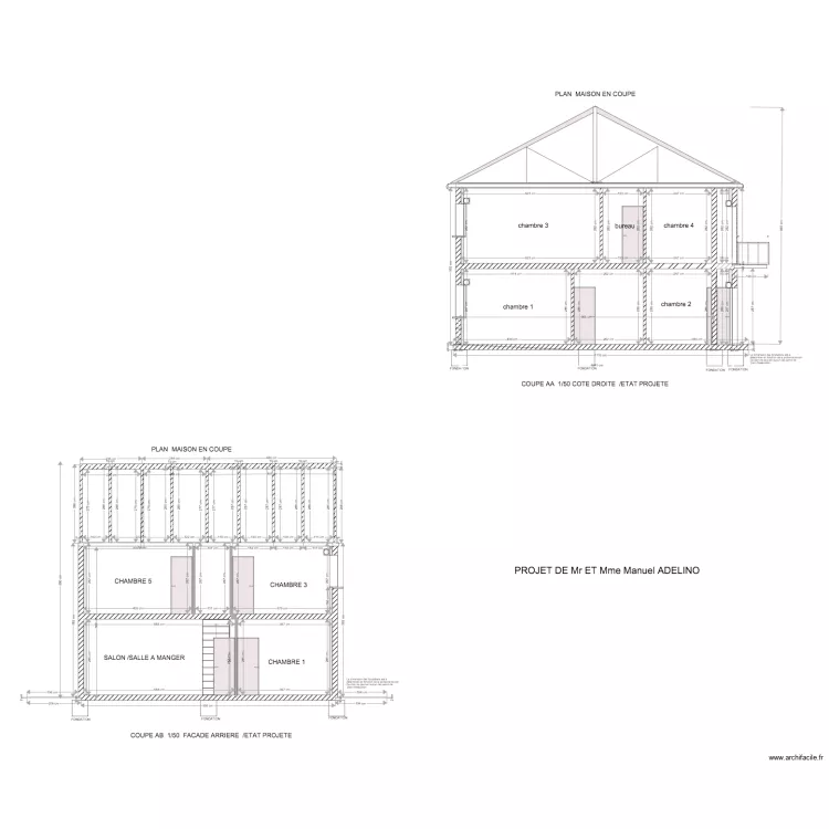 PLAN COUPE HESSERANGE. Plan de 
