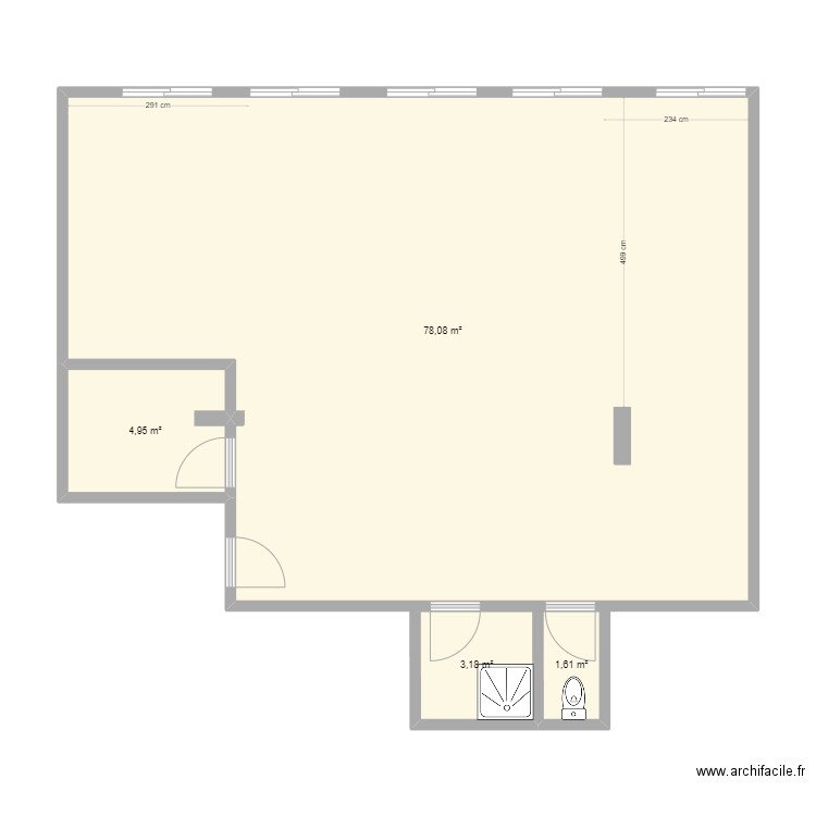 Bureaux avant travaux. Plan de 0 pièce et 0 m2
