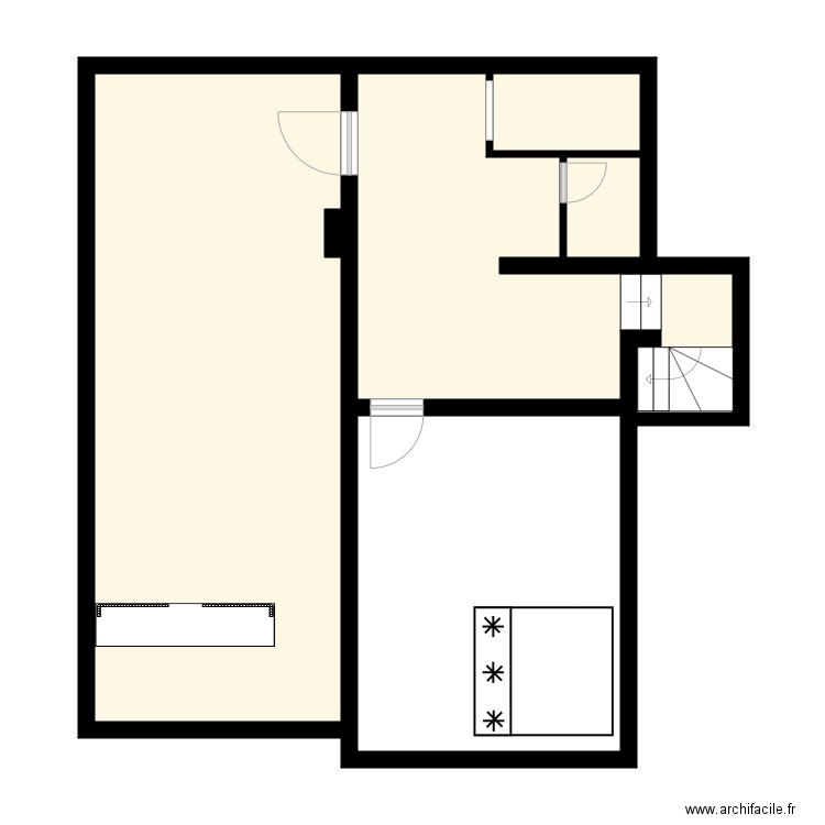 SARL DADA ALIMENTATION COURNEUVE SOUS SOL. Plan de 5 pièces et 81 m2