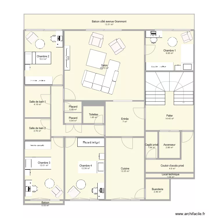 appart tours. Plan de 