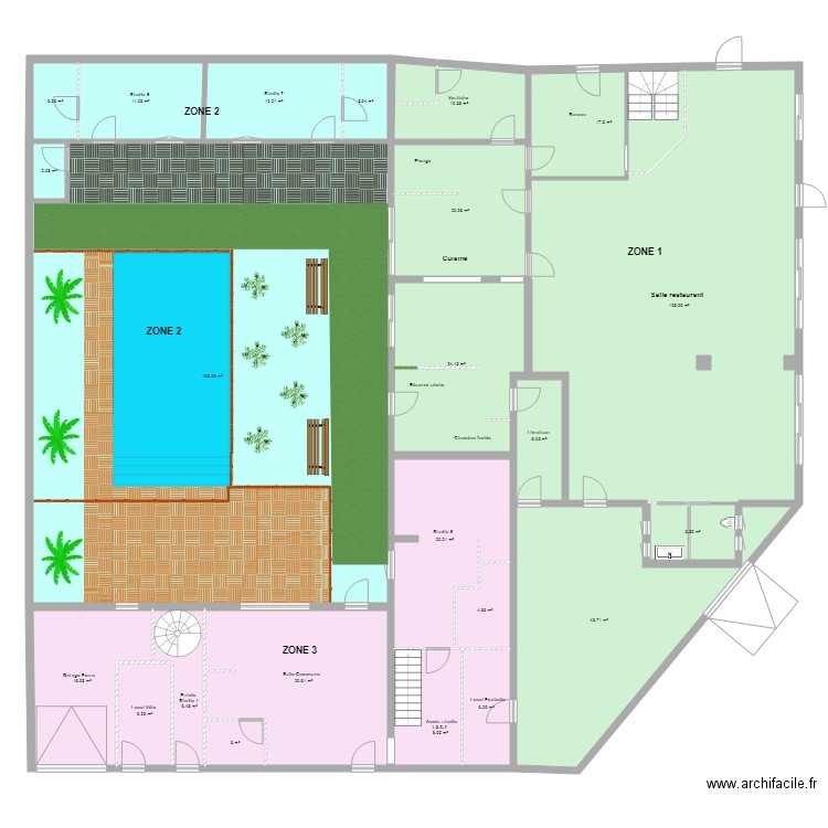 plan de masse rez de chaussée ZONES. Plan de 0 pièce et 0 m2