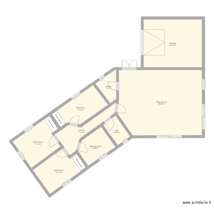 Maison V 100m2 avec garage. Plan de 0 pièce et 0 m2