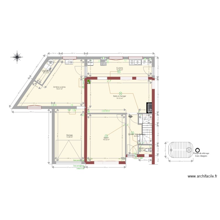 RDC  élec eg V1 existant. Plan de 0 pièce et 0 m2