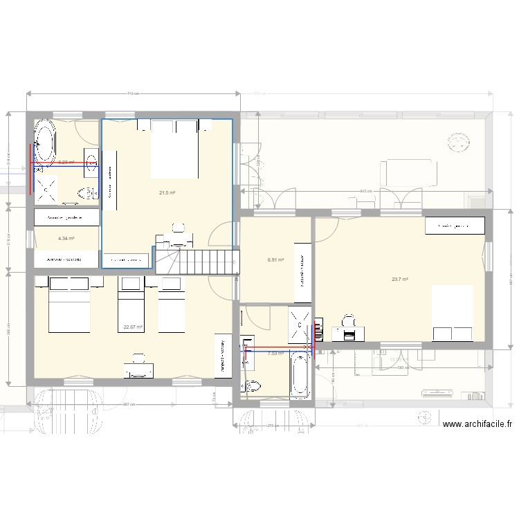 test 1 plomberie. Plan de 0 pièce et 0 m2