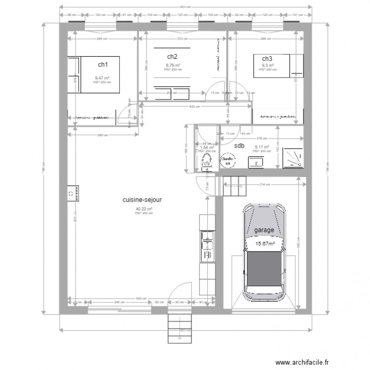 tramontane 75m2. Plan de 0 pièce et 0 m2