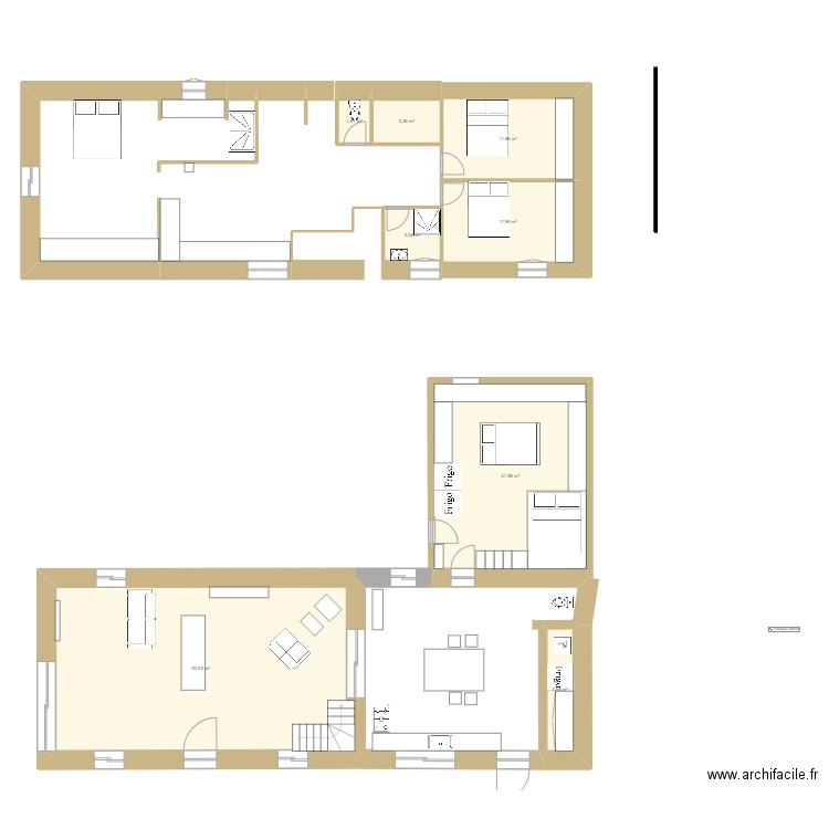  plan 1. Plan de 0 pièce et 0 m2