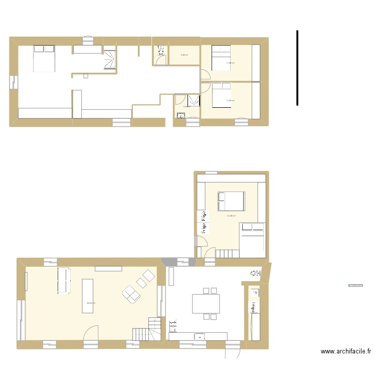  plan 1. Plan de 8 pièces et 121 m2