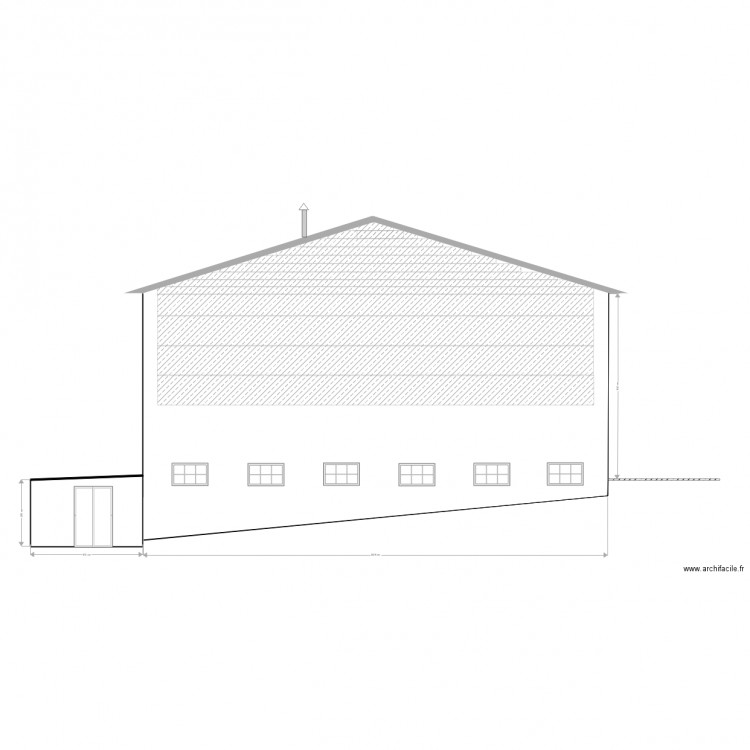  façade est après modification. Plan de 0 pièce et 0 m2