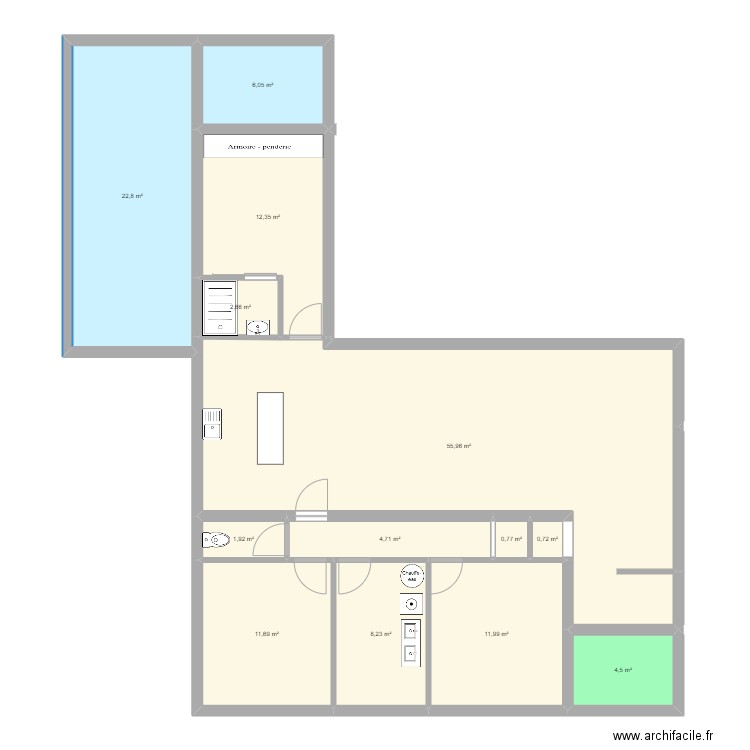 Maison V02 - Essai 1. Plan de 13 pièces et 144 m2