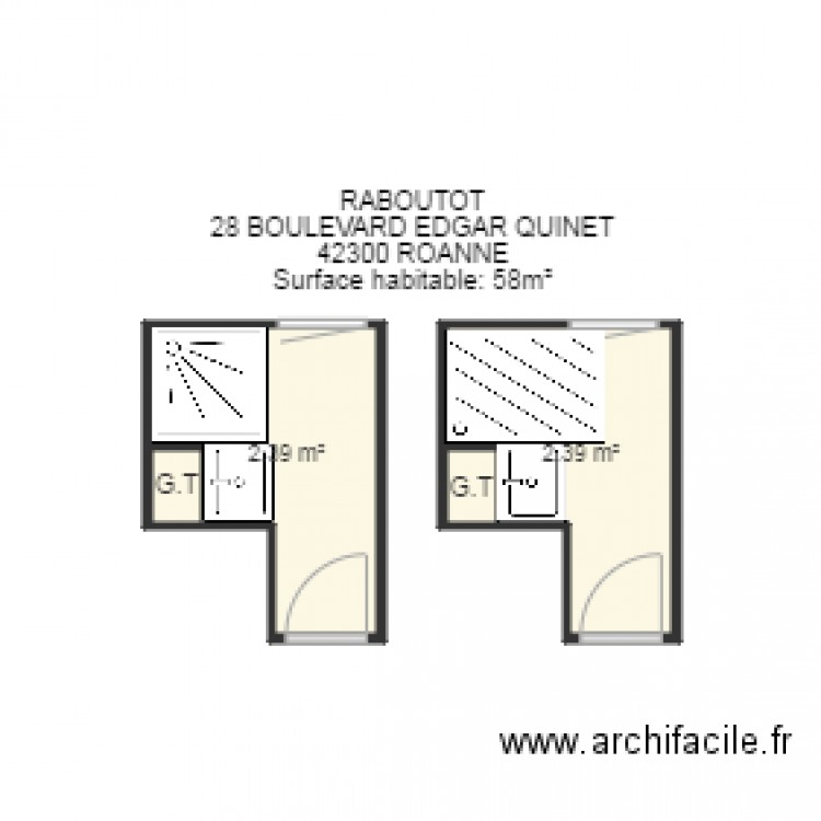 RABOUTOT SDB. Plan de 0 pièce et 0 m2