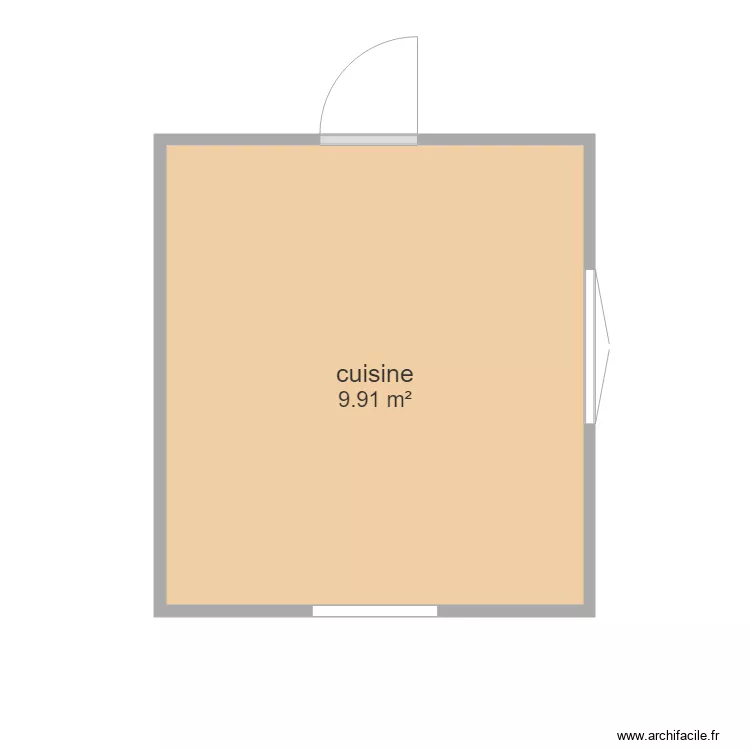 cuisine herv&eacute;. Plan de 
