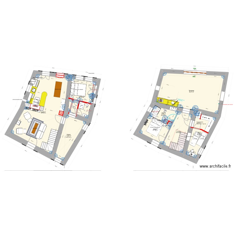 13_plan_projet_terrasse_Rivières. Plan de 9 pièces et 138 m2