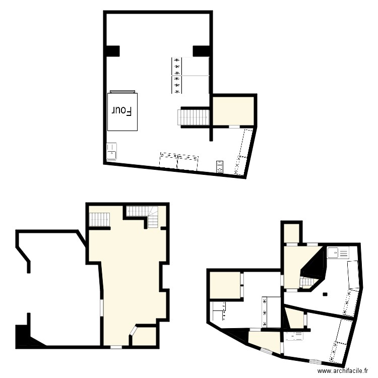 escale gourmande boulangerie 20E. Plan de 18 pièces et 280 m2
