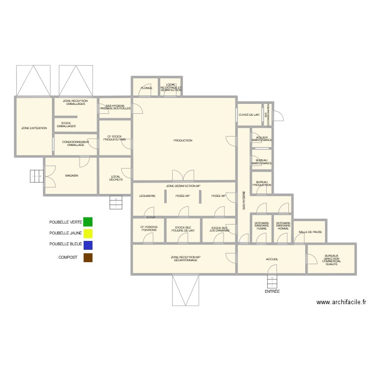 Plan d'entreprise Bastien. Plan de 19 pièces et 142 m2