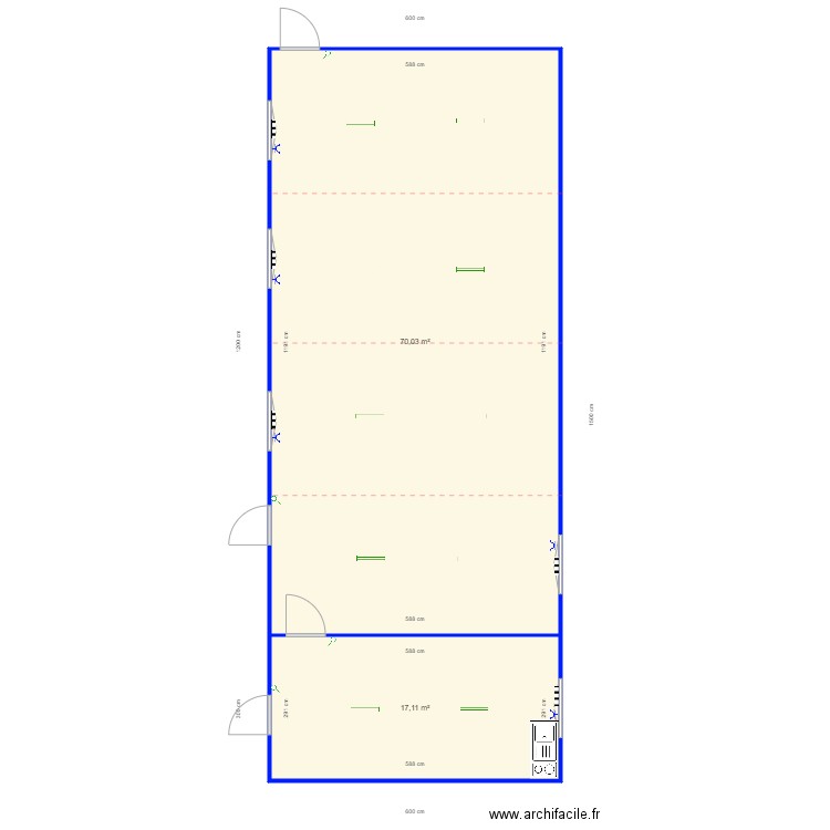 Commune de Brunehaut. Plan de 2 pièces et 87 m2