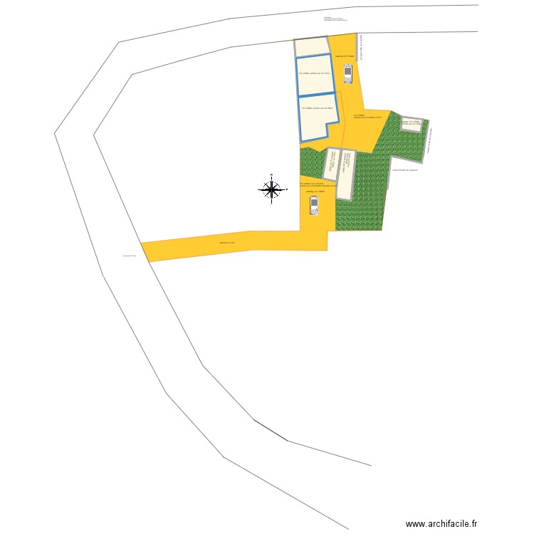 401 et 411 Villatte 44520 Issé surface au sol. Plan de 5 pièces et 196 m2