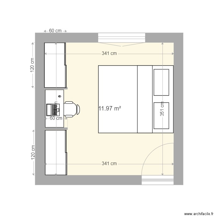 Chambre parents. Plan de 0 pièce et 0 m2