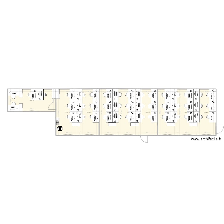 Projet 1 Bureaux Parkings LOIRE. Plan de 9 pièces et 132 m2