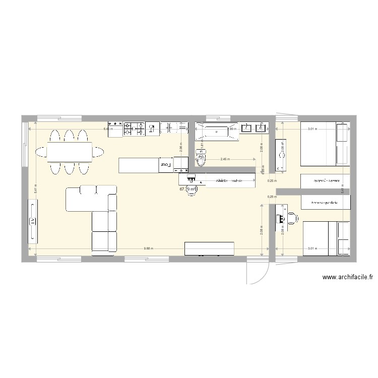 chalet ada 70 m2. Plan de 0 pièce et 0 m2