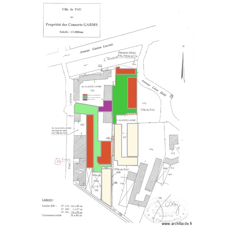 * quartier surfaces. Plan de 13 pièces et 6562 m2