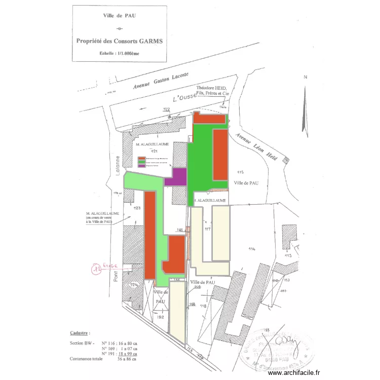 * quartier surfaces. Plan de 