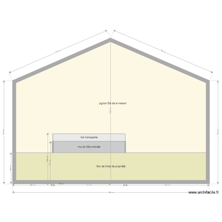 plancoupepignonEstexistant. Plan de 0 pièce et 0 m2