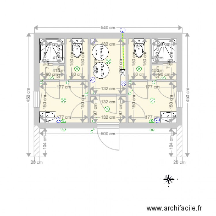 CAjus sanitaires. Plan de 0 pièce et 0 m2