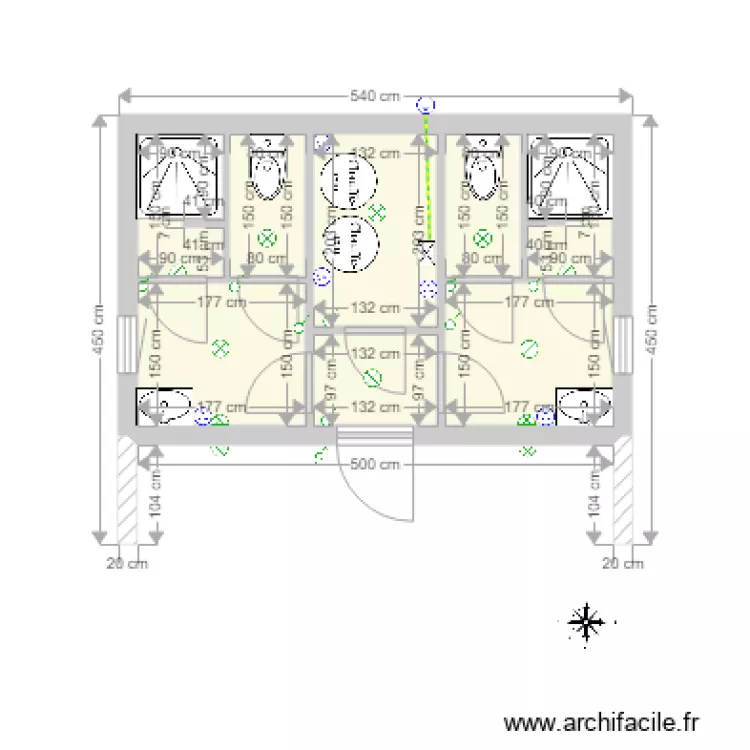 CAjus sanitaires. Plan de 