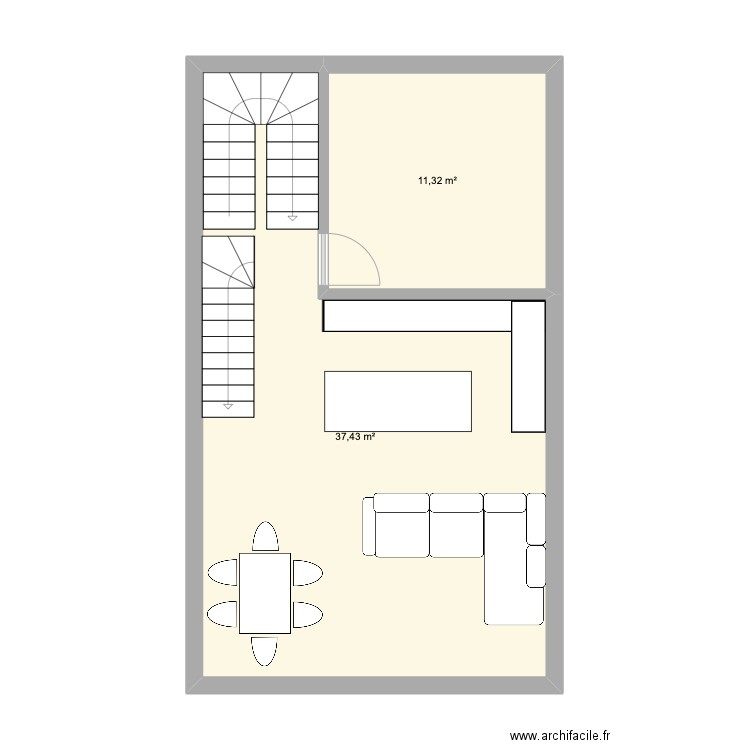 Appart1030. Plan de 2 pièces et 49 m2