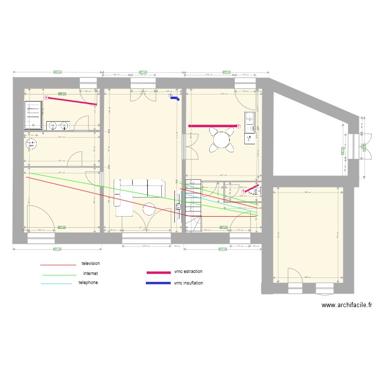 gite de la soupeze vmc et internet. Plan de 0 pièce et 0 m2