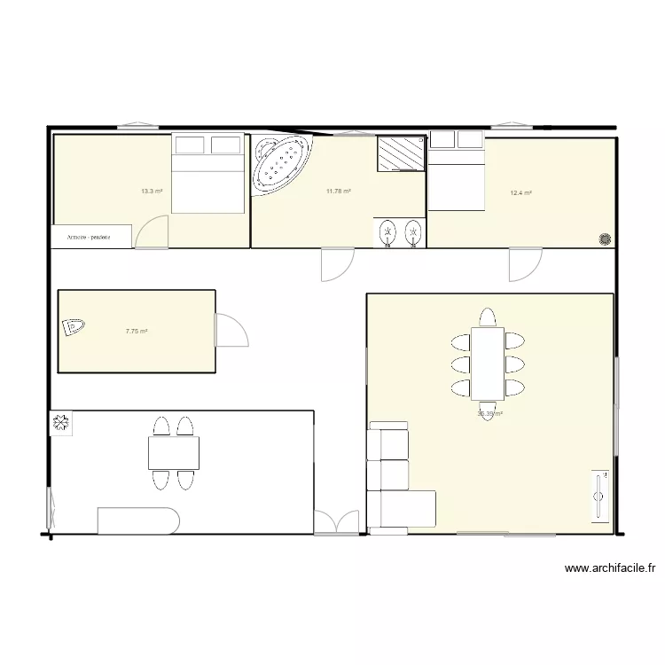 Maison150m2. Plan de 