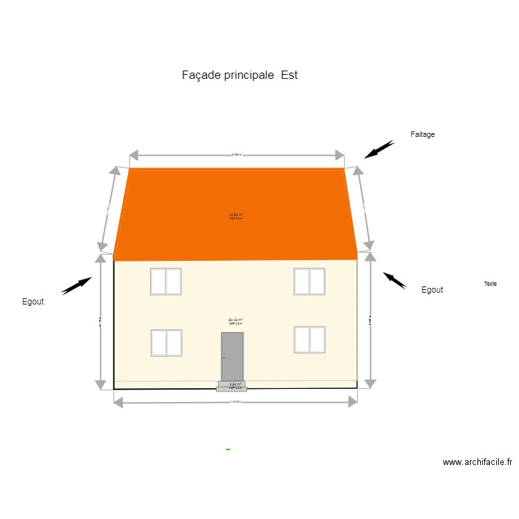 FACADE princepale est 2. Plan de 0 pièce et 0 m2