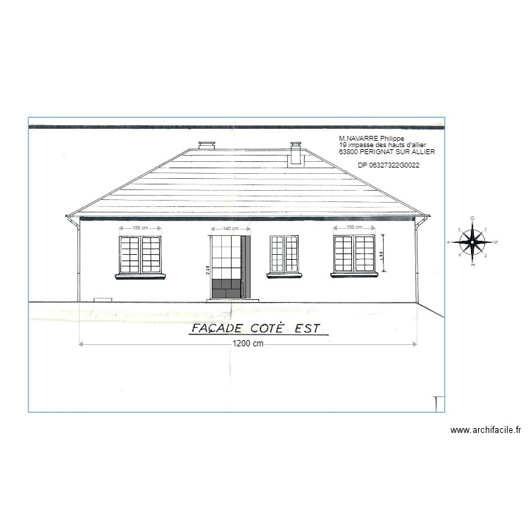 façade EST avant travaux. Plan de 0 pièce et 0 m2