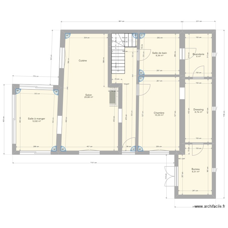 RDC ACTUEL. Plan de 0 pièce et 0 m2