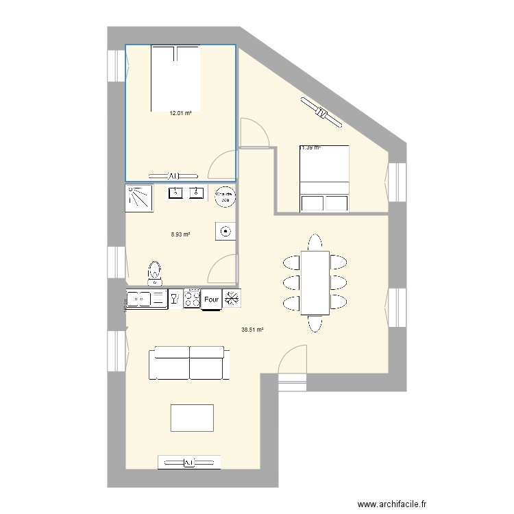 futur appartement 3 lux. Plan de 0 pièce et 0 m2