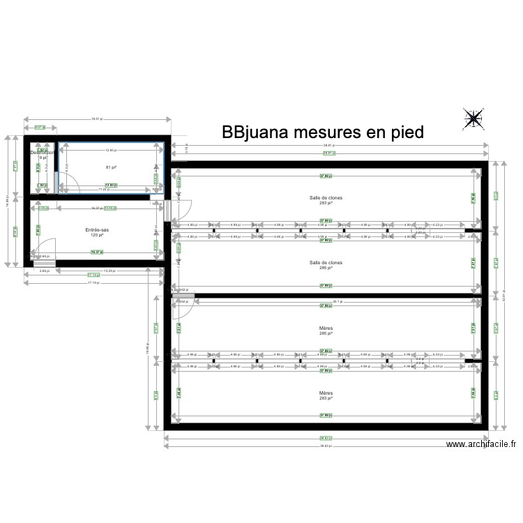 BBjuana mesures. Plan de 0 pièce et 0 m2