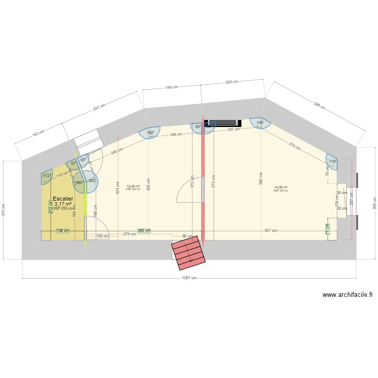 MarSylTour4étageBasePlan. Plan de 3 pièces et 31 m2