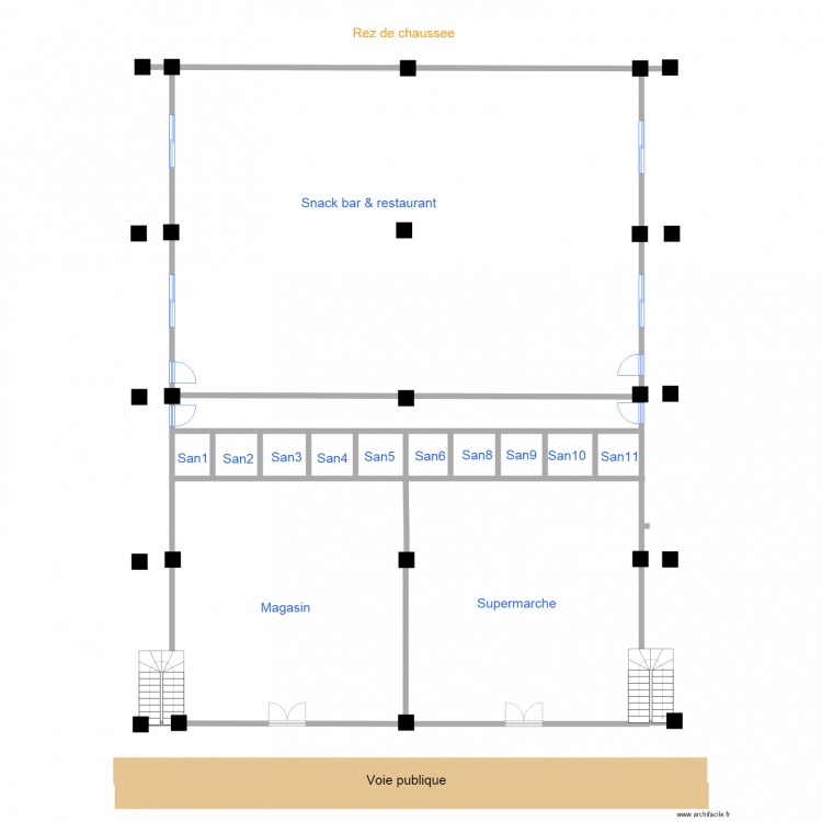 rez de chaussee. Plan de 0 pièce et 0 m2