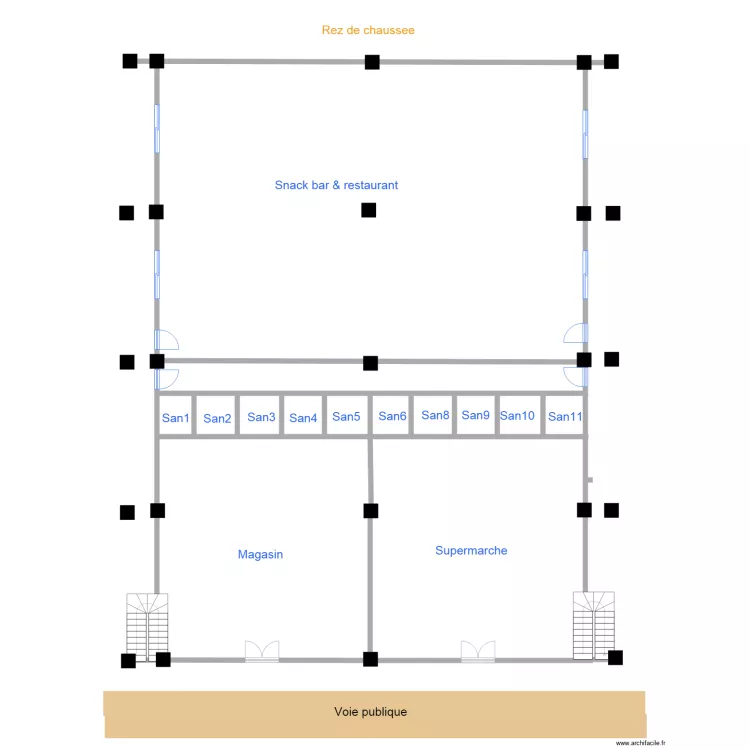 rez de chaussee. Plan de rez de chaussee. Plan de