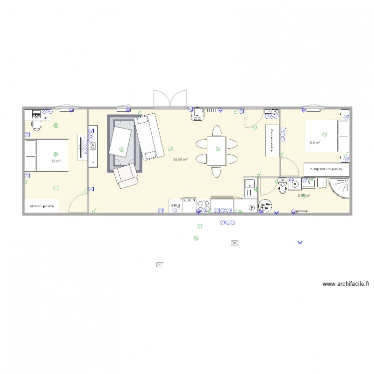 Cabanons. Plan de 0 pièce et 0 m2